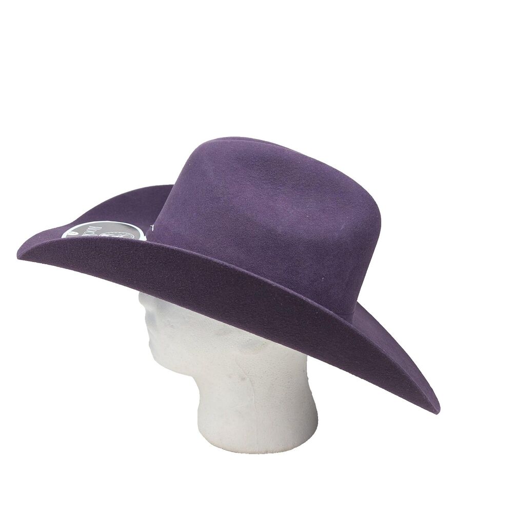 Rock'em Damian 6x Premium Wool Felt Western Cowboy Hat Dark Purple 7-1/4